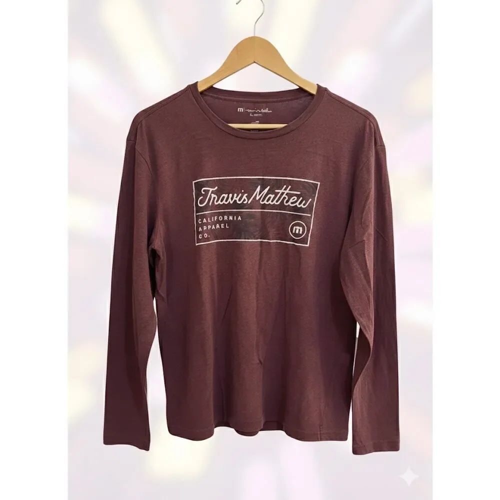 Travis Mathew Tri Blend Heather Port Carpet Joint Long Sleeve Men’s Shirt XL